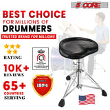 5Core Drum Throne Padded Guitar Stool Saddle Drummer Seat for Adults & Kids