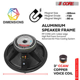 5Core 15 Inch Subwoofer Speaker 3500W Peak 8Ohm Aluminum PA Replacement DJ Sub woofer