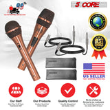 5 Core Dynamic Microphone Handheld Cardioid Pair XLR Wired Professional Couple Mic for Duet Karaoke