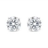 IGI Certified 14K White Gold 1 1/2 Cttw Lab Grown Diamond Solitaire Stud Earrings with Screwbacks (H-I Color, VS1-VS2 Clarity)