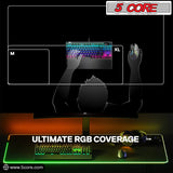 5 Core Gaming Mouse Pad RGB 12 Light Modes 2 Zone Desk Mouse Mat w Rubber Base