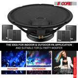 5Core 15 Inch Subwoofer Speaker 3500W Peak 8Ohm Aluminum PA Replacement DJ Sub woofer