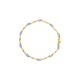 10K White and Yellow Gold 1.00 Cttw Diamond Oval Shaped Cluster Link  Bracelet (I-J Color, SI2-I1 Clarity) - 7" Inches