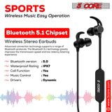 5 Core Wireless Bluetooth Headphones 12H Playtime Wireless Neckband Earbuds w Mic for Calls