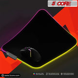 5 Core Gaming Mouse Pad RGB 12 Light Modes 2 Zone Desk Mouse Mat w Rubber Base